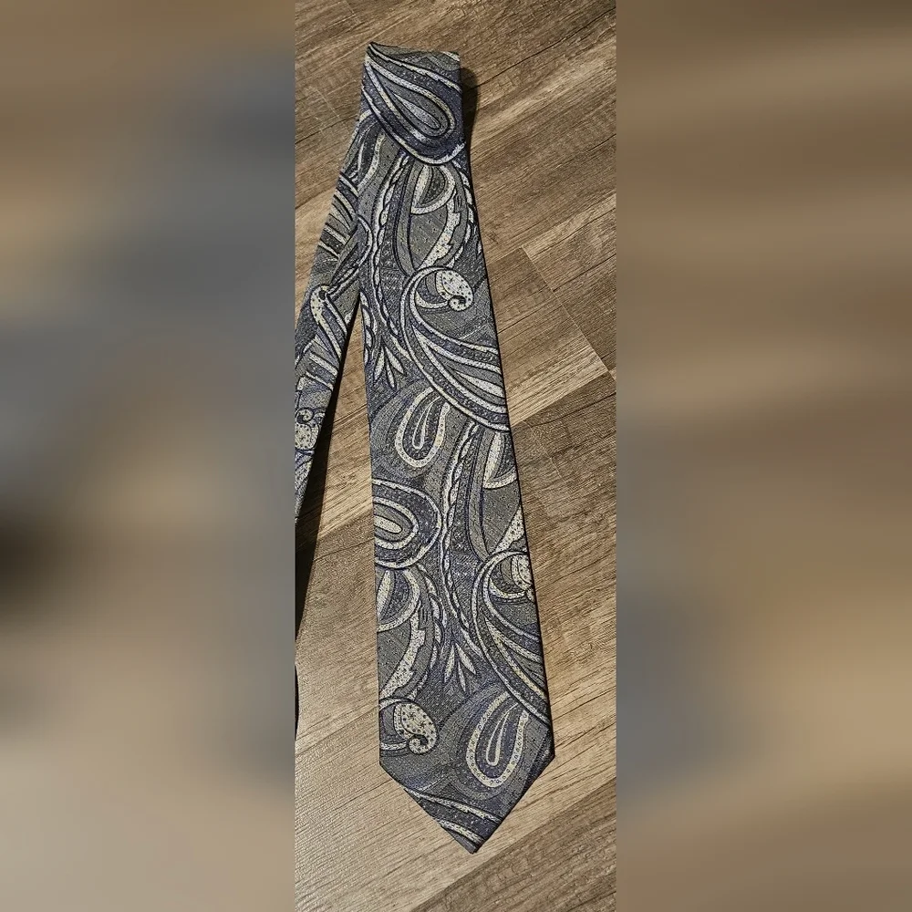 💚stafford tie‎ Gray Blue  Silk🩵